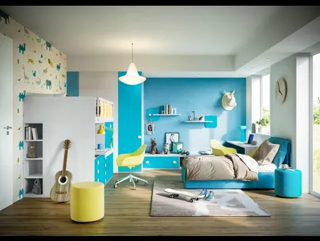 Cameretta componibile con letto a soppalco Job CM 333 di Giessegi