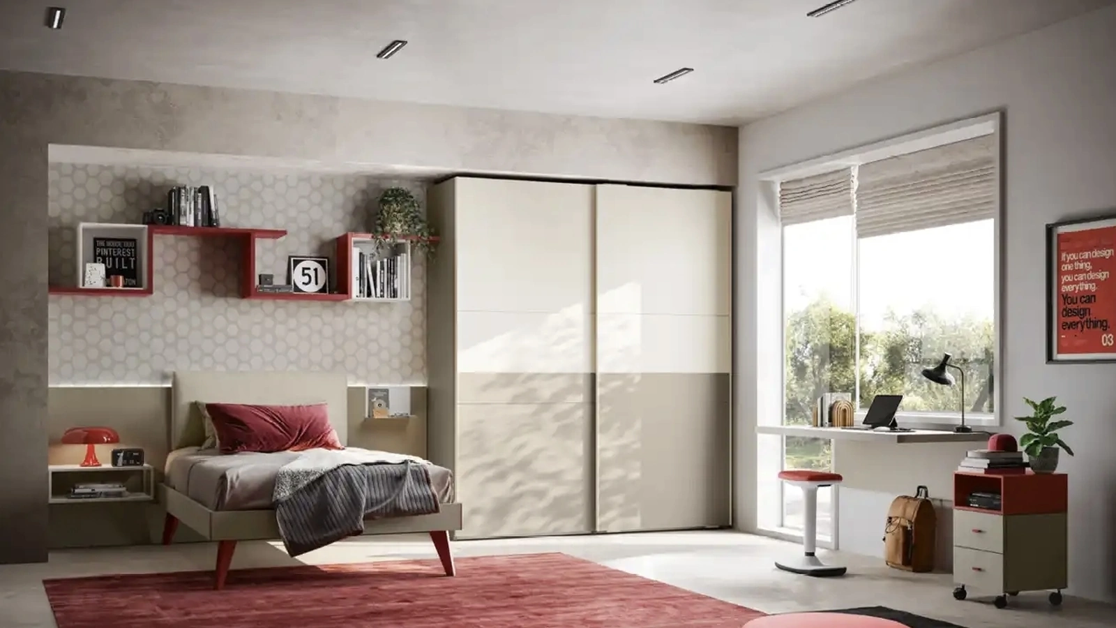 Cameretta per ragazzi Y107 di Moretti Compact Camerette