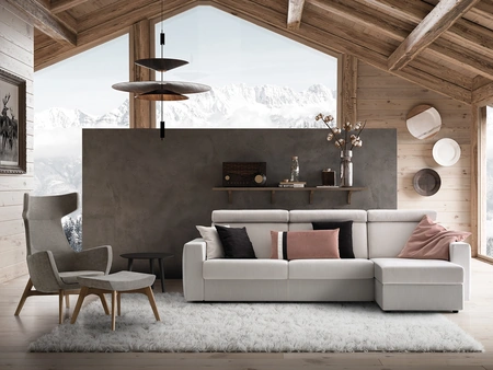Divano letto con penisola contenitore Space di Confort Line