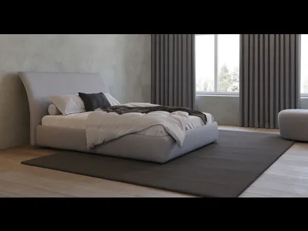 Letto in tessuto imbottito con testiera curvata Cloe di Giessegi