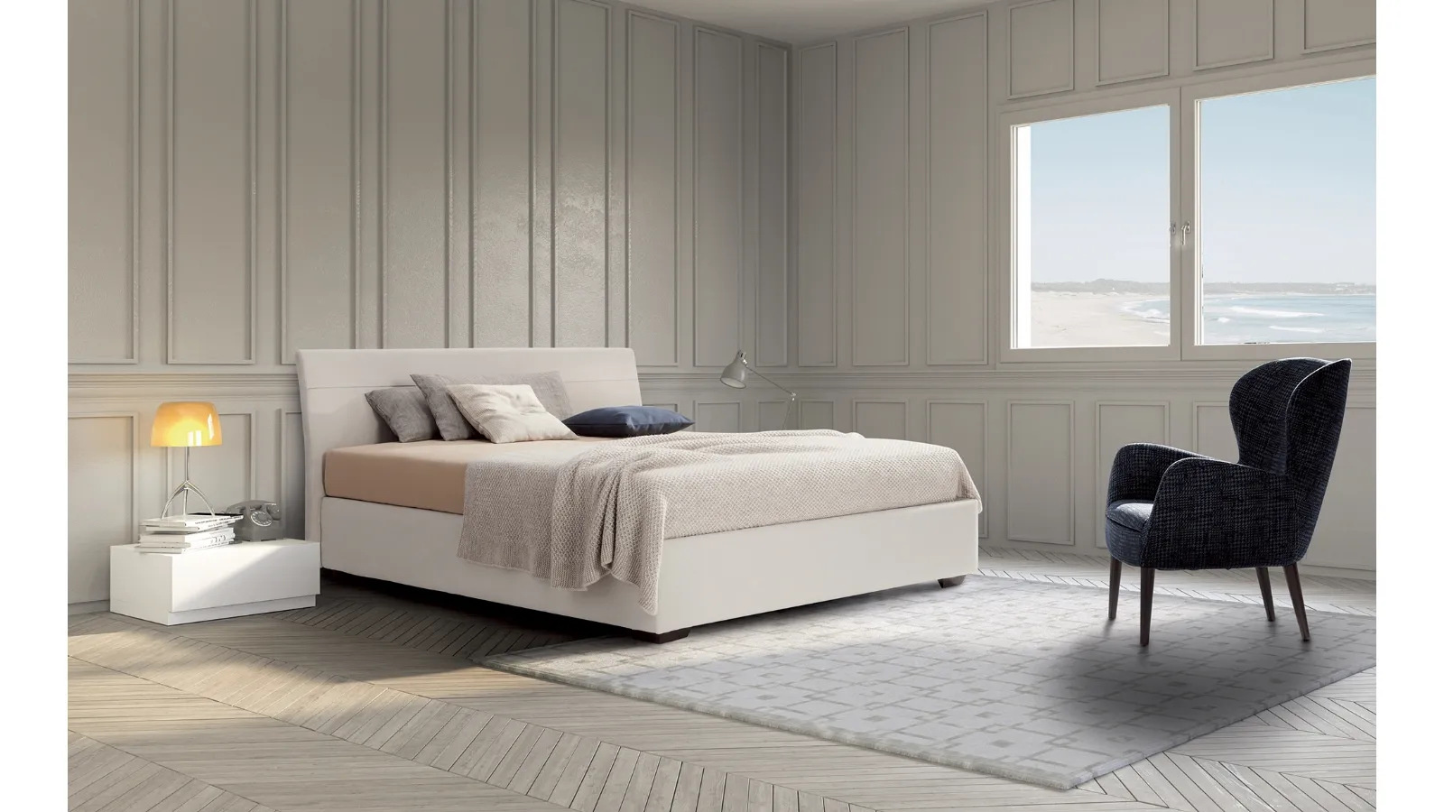 Letto in tessuto con testiera Limbo di Confort Line