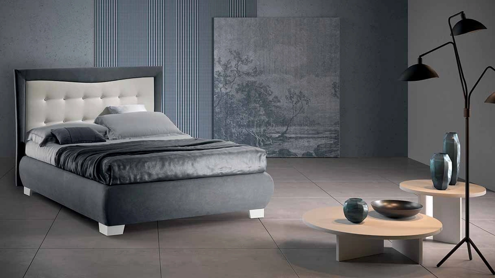 Letto imbottito Ariete di Cosmo Letti