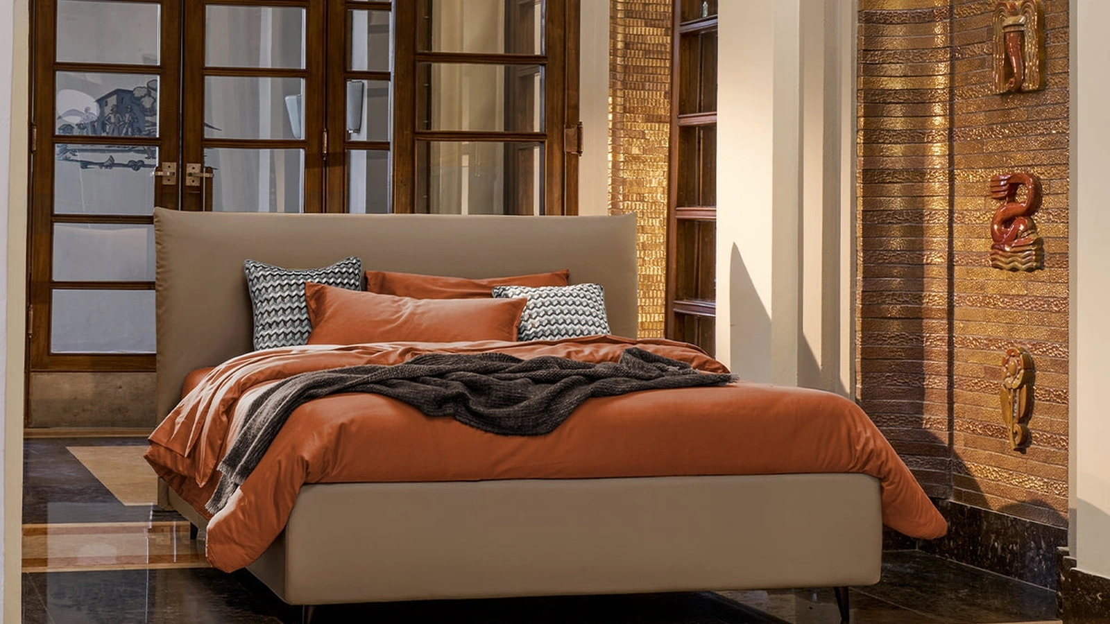 Letto imbottito Egon con contenitore di Dorelan Letti