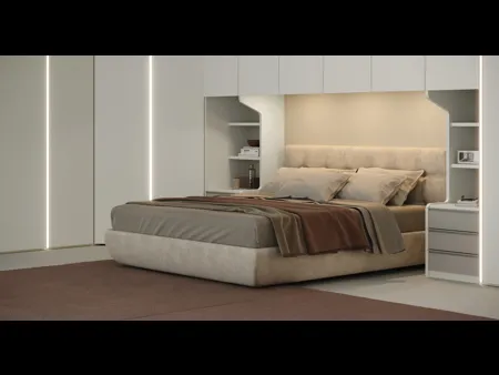 Letto in ecovelluto con testiera trapuntata Ego di Giessegi