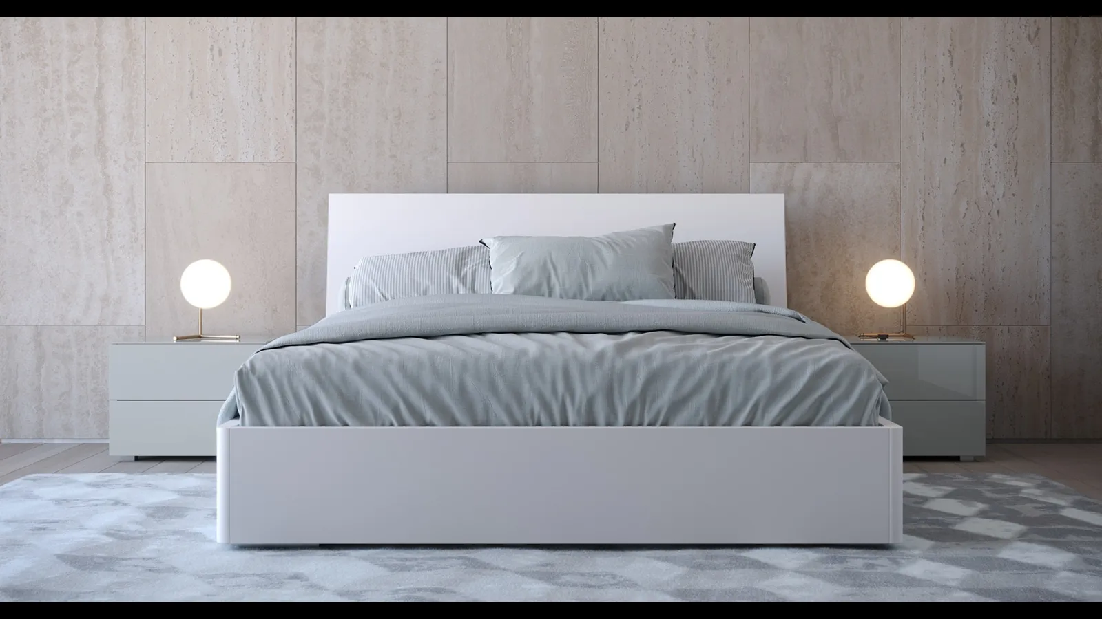 Letto con testiera in laccato opaco Colorado di Giessegi