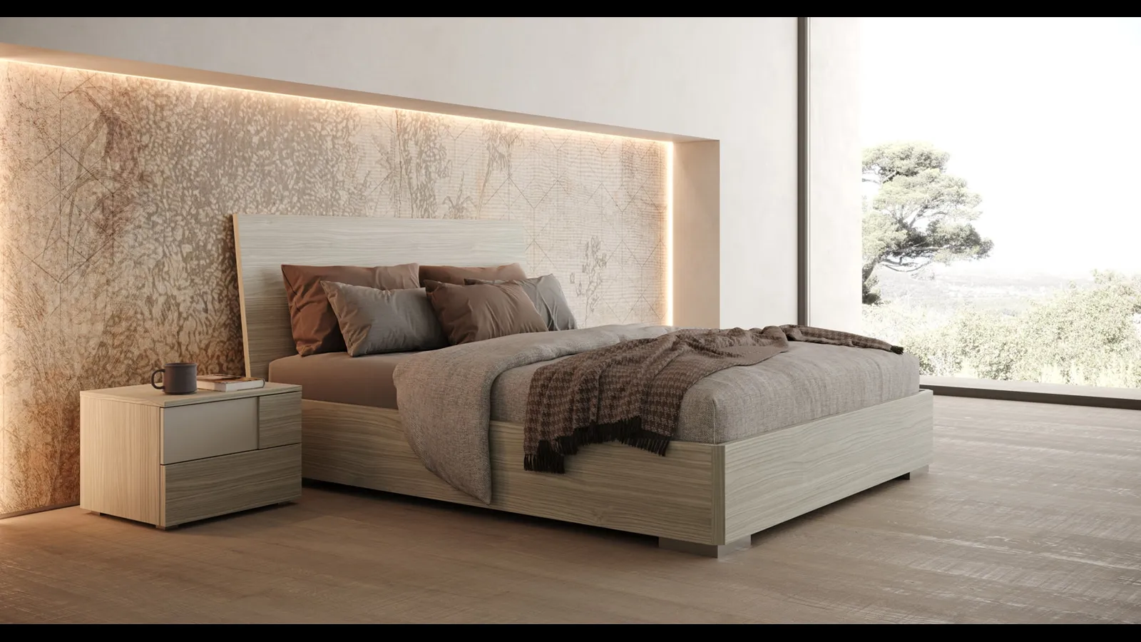 Letto con testiera Fly di Giessegi