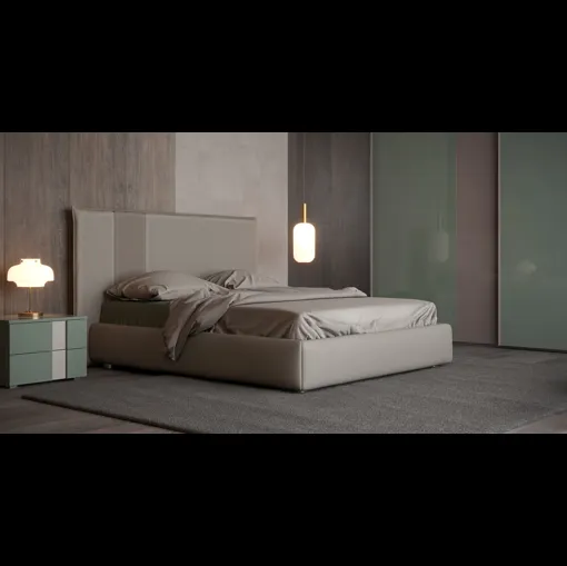Letto in ecopelle con testiera Ginger di Giessegi