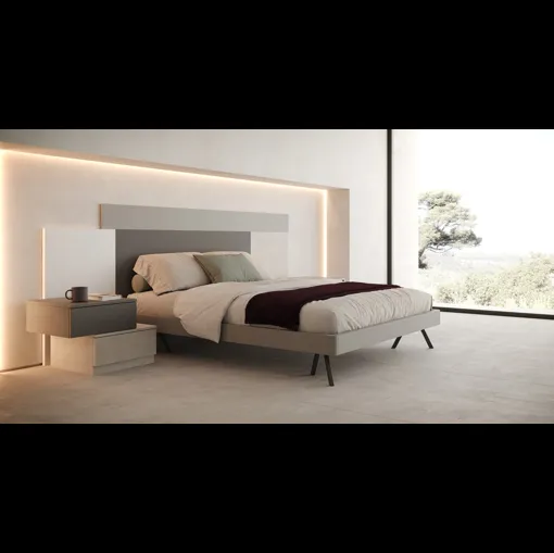 Letto con testiera in laccato opaco Velvet di Giessegi