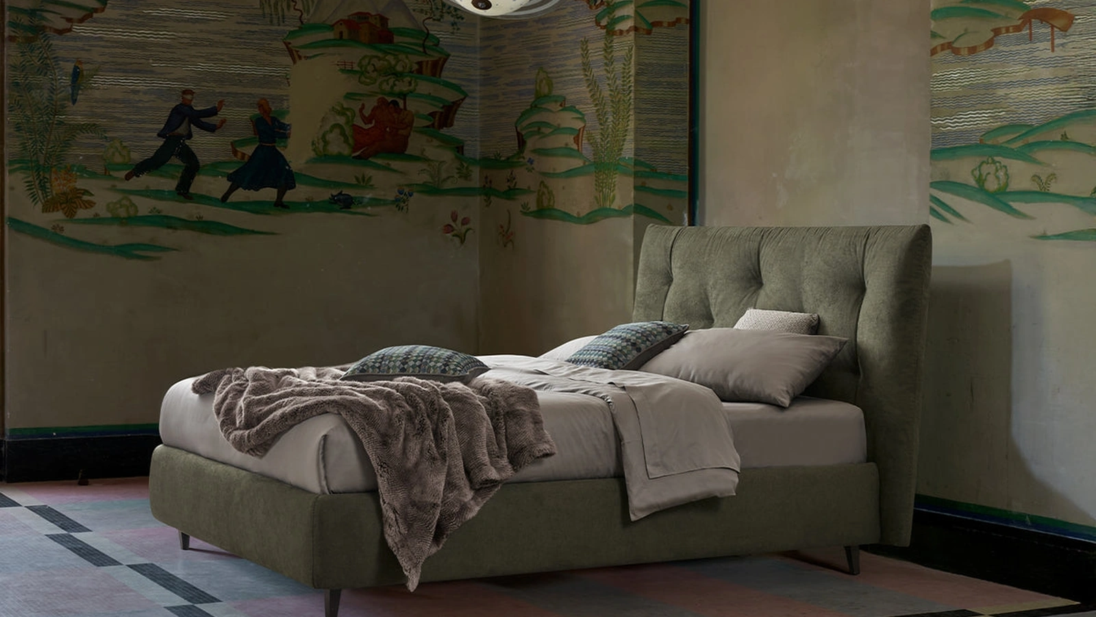 Letto in tessuto Gustav di Dorelan Letti