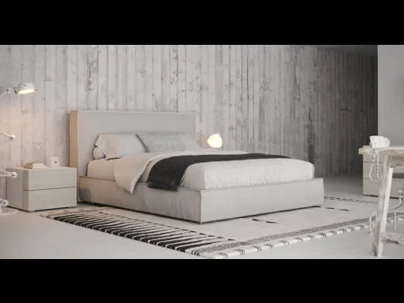 Letto in tessuto imbottito con testiera Sand di Giessegi