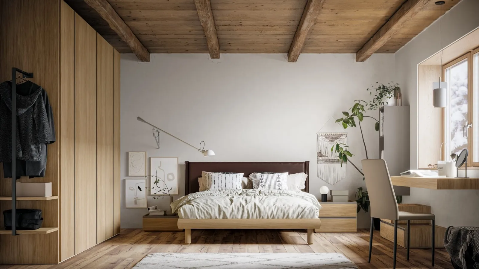 Letto con testiera in ecopelle West di SantaLucia