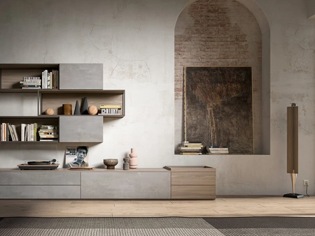 Parete Attrezzata Living GF1115 di Abitare Mobilstella