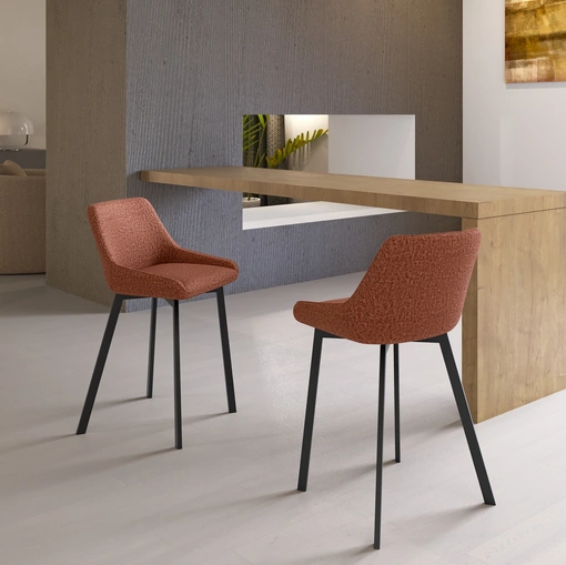 Sgabello Fox in tessuto imbottito di Stones