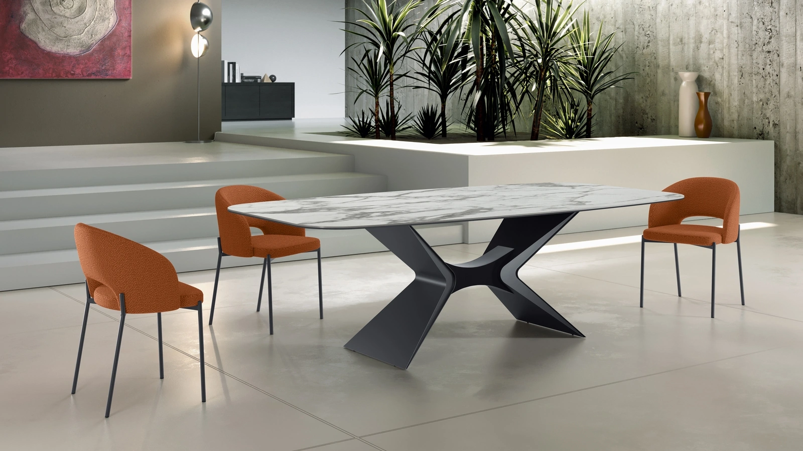 Tavolo Atlas con top in ceramica di Stones