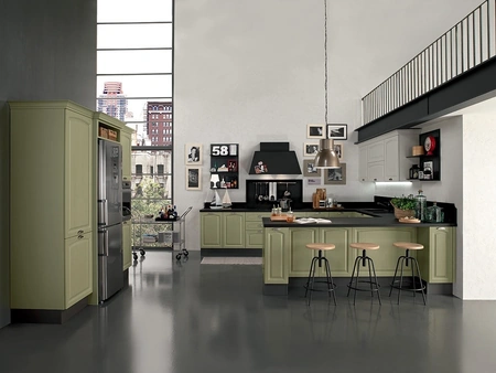 Cucina Classica con penisola Mida 06 di Colombini Kitchen