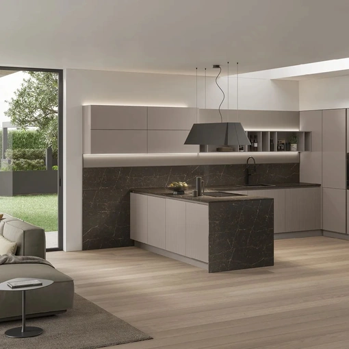 Cucina Moderna con penisola Color Trend 03 di Stosa