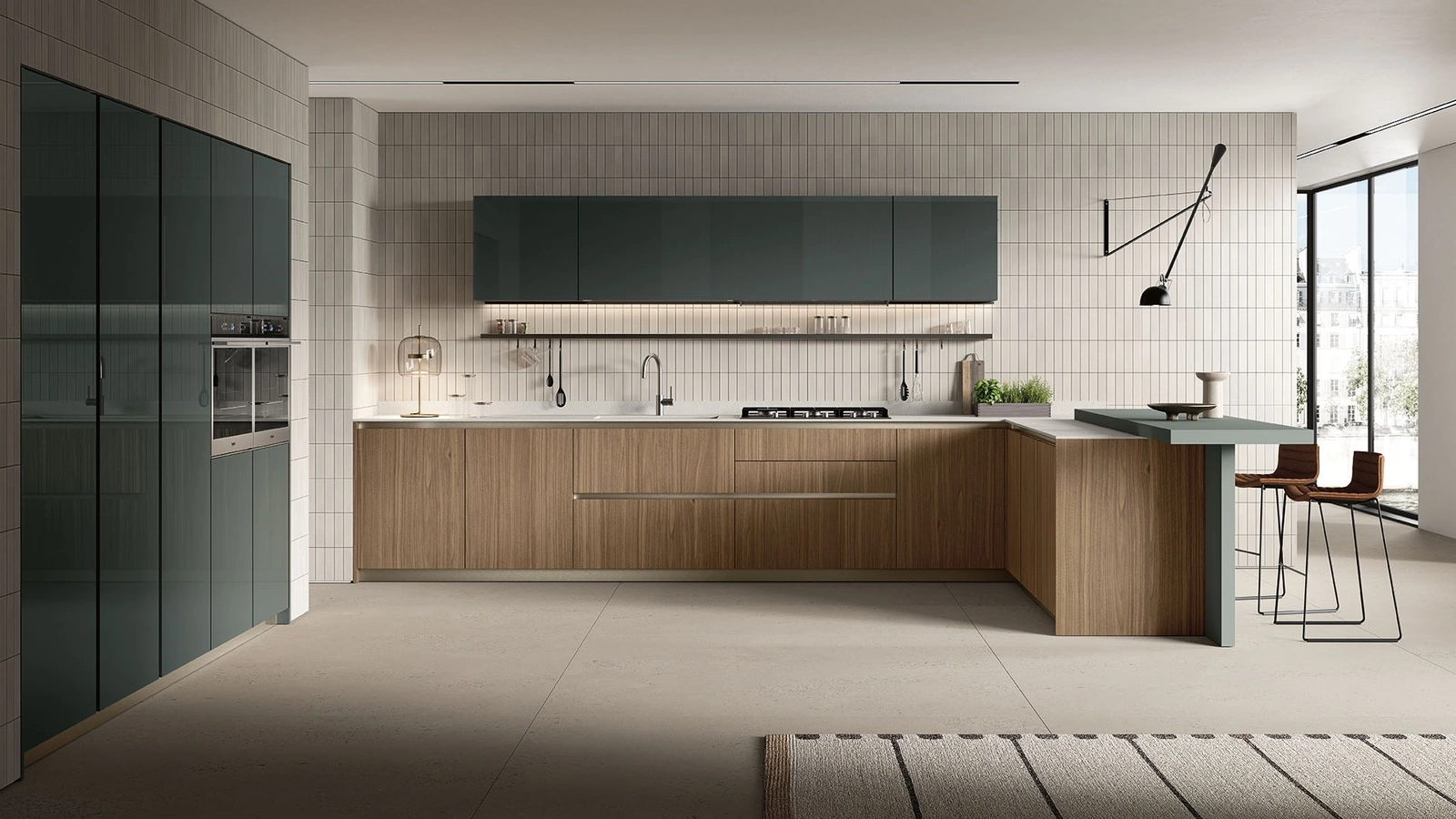 Cucina Moderna con penisola Lungomare Plus 09 di Colombini Kitchen