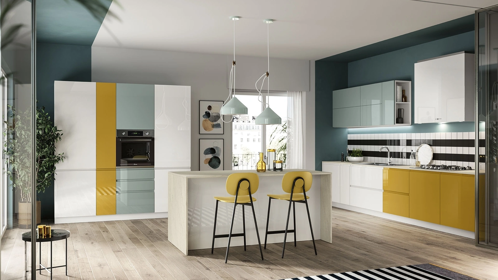 Cucina Moderna con isola Pura 03 di Colombini Kitchen