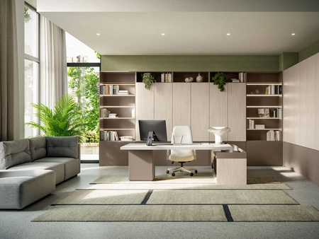 Scrivania Direzionale e libreria OF115 di Giessegi